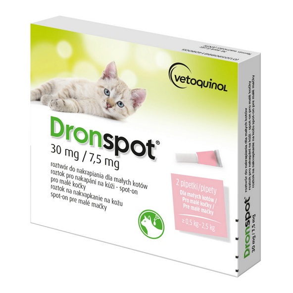 Dronspot pipeta na odčervenie pre malé mačky 2x0,35ml