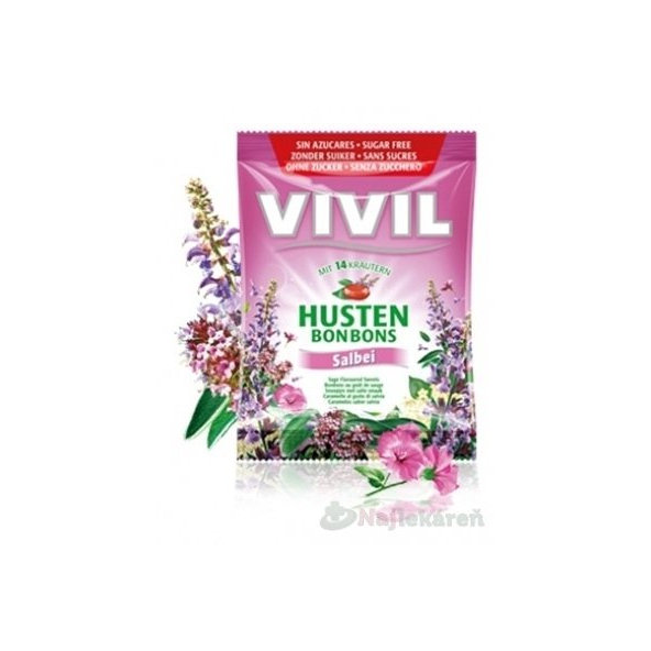 VIVIL BONBONS HUSTEN šalvia a 14 byliniek  80 g