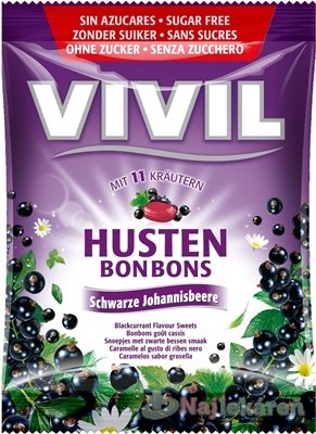 E-shop VIVIL BONBONS HUSTEN čierna ríbezľa s 11 bylinami 60 g