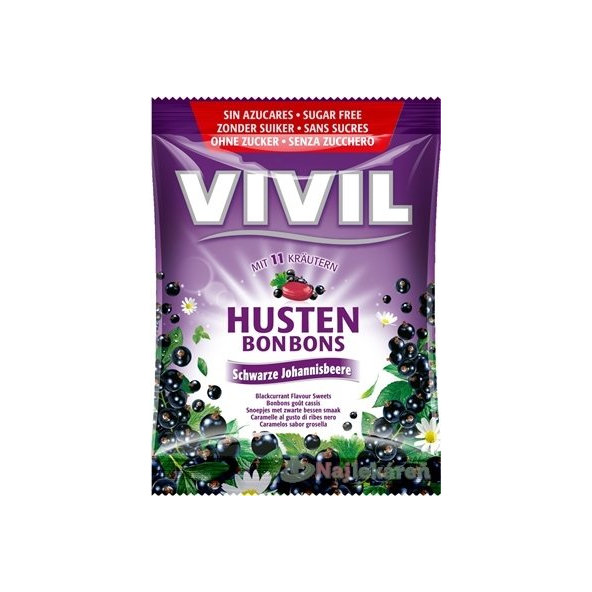 VIVIL BONBONS HUSTEN čierna ríbezľa s 11 bylinami  60 g