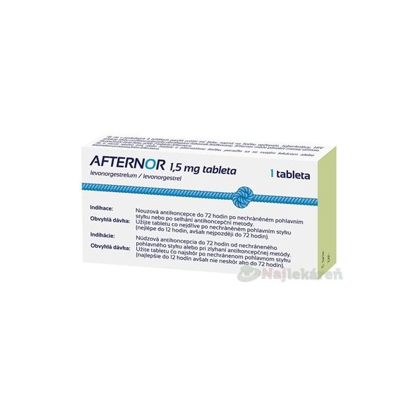AFTERNOR postkoitálna antikoncepcia 1,5 mg tableta