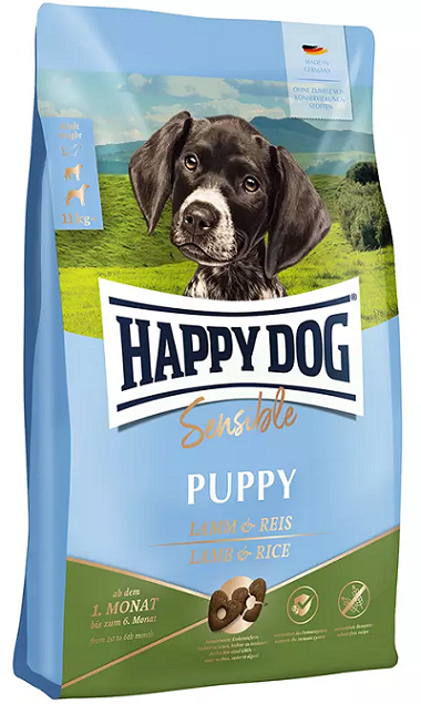 E-shop Happy Dog SUPER PREMIUM - Supreme YOUNG - jahňacina a ryža granule pre šteniatka 1kg