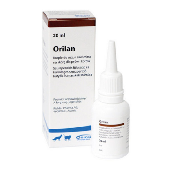 Orilan ušná instilácia a dermálna suspenzia pre psy a mačky 20ml