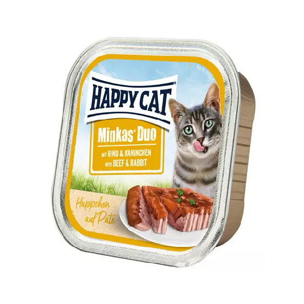 Happy Cat - Minkas Duo - Hovädzie & Králik vanička pre mačky 100g