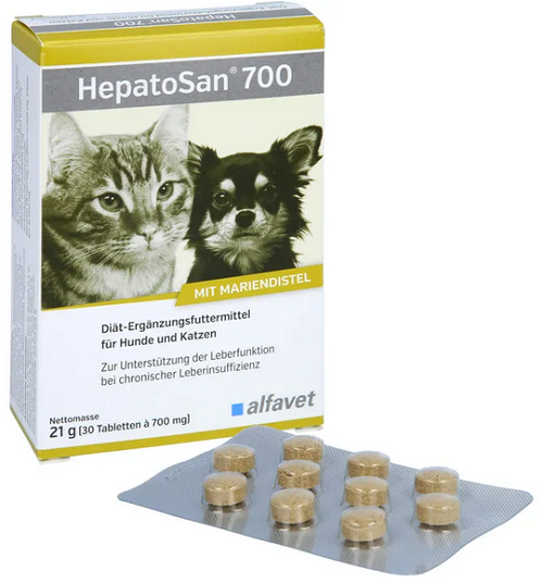 E-shop HepatoSan 700mg na podporu funkcie pečene pre malé psy a mačky 30tbl