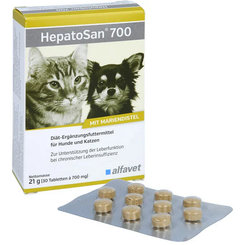 HepatoSan 700mg na podporu funkcie pečene pre malé psy a mačky 30tbl