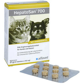 HepatoSan 700mg na podporu funkcie pečene pre malé psy a mačky 30tbl