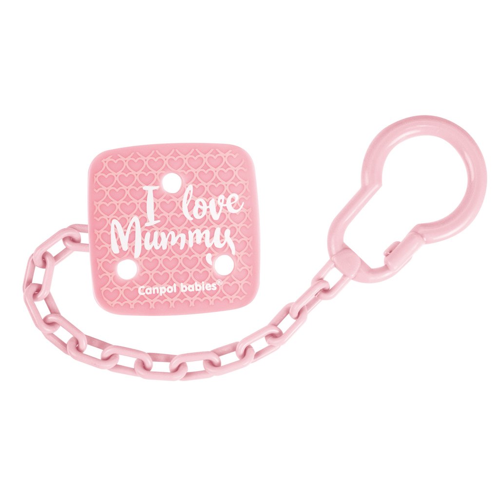 E-shop CANPOL BABIES Retiazka na cumlík I Love Mummy - ružová