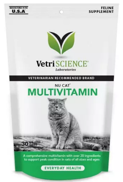 E-shop VetriScience Nu Cat Senior Multivitamin žuvacie tablety pre mačky 30tbl
