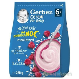 Gerber Cereal Mliečna KAŠA Dobrú noc Malinová (od ukonč. 6. mesiaca) 230 g