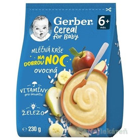 Gerber Cereal Mliečna KAŠA Dobrú noc Ovocná (od ukonč. 6. mesiaca) 230 g