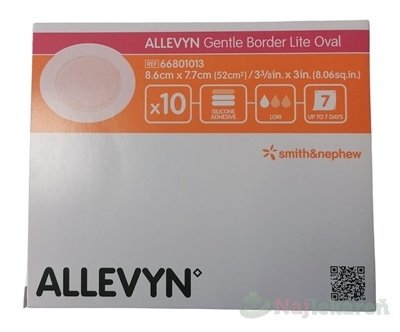 E-shop ALLEVYN Gentle Border Lite Oval adhezívne hydrocelulárne penové krytie so silikónovým gélom 10 ks