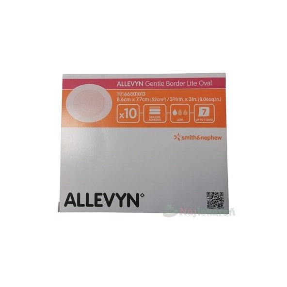 ALLEVYN Gentle Border Lite Oval adhezívne hydrocelulárne penové krytie so silikónovým gélom 10 ks