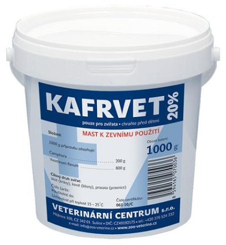 E-shop Kafrvet 20% gafrová masť na zápal mliečnej žľazy pre dojnice, kobyly a prasnice 1kg
