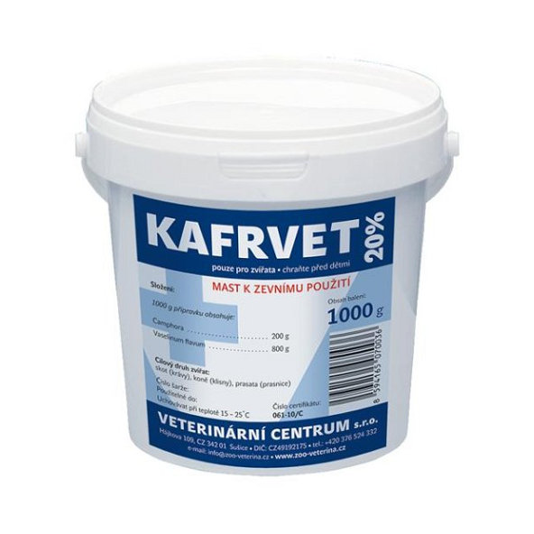 Kafrvet 20% gafrová masť na zápal mliečnej žľazy pre dojnice, kobyly a prasnice 1kg