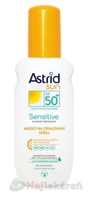 E-shop ASTRID SUN SENSITIVE Mlieko na opaľovanie OF 50+ v spreji 150 ml