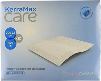 KerraMax Care krytie na rany, superabsorpčné, neadhezívne, 20x22cm, 10 ks