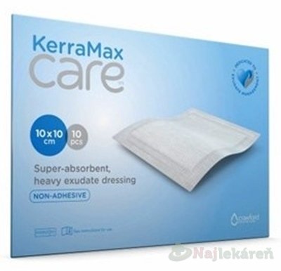 E-shop KerraMax Care krytie na rany, superabsorpčné, neadhezívne, 10x10cm, 10 ks
