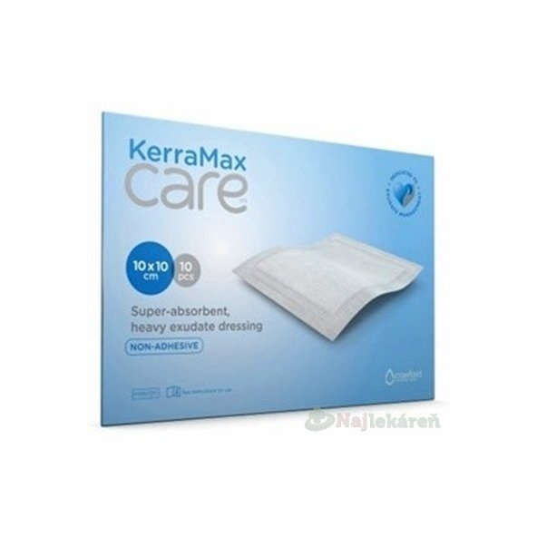 KerraMax Care krytie na rany, superabsorpčné, neadhezívne, 10x10cm, 10 ks