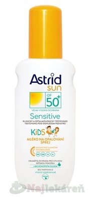 E-shop ASTRID SUN SENSITIVE Detské mlieko OF 50+ v spreji, na opaľovanie 150 ml