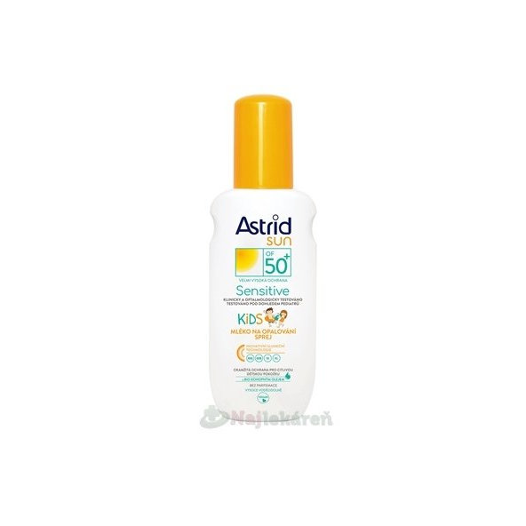 ASTRID SUN SENSITIVE Detské mlieko OF 50+ v spreji, na opaľovanie 150 ml