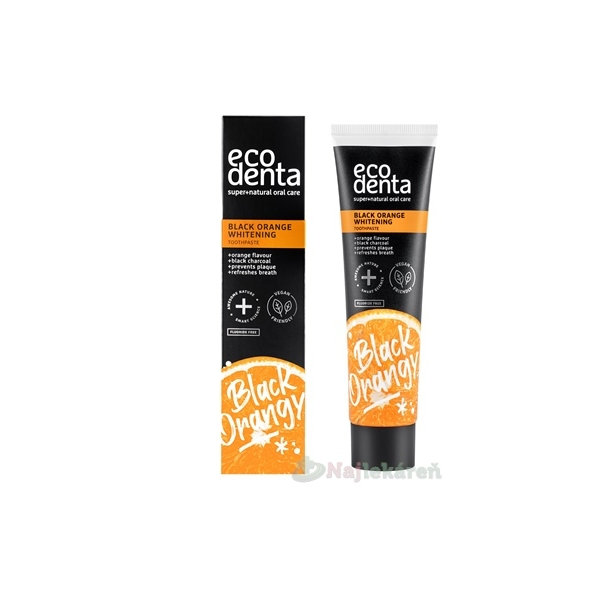 EcoDenta Black Orange Whitening zubná pasta pomaranč 100 ml