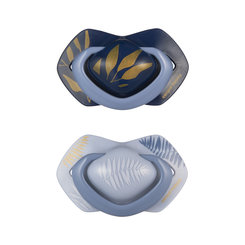 CANPOL BABIES Cumlík silikónový symetrický Light touch GOLD 18m+ 2ks modrý