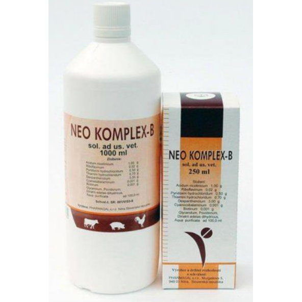 Neo komplex-B vitamínov pre hydinu, ošípané a teľatá 1000ml