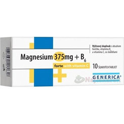 GENERICA Magnesium 375 mg + B6 forte s vitamínom C, 10 ks