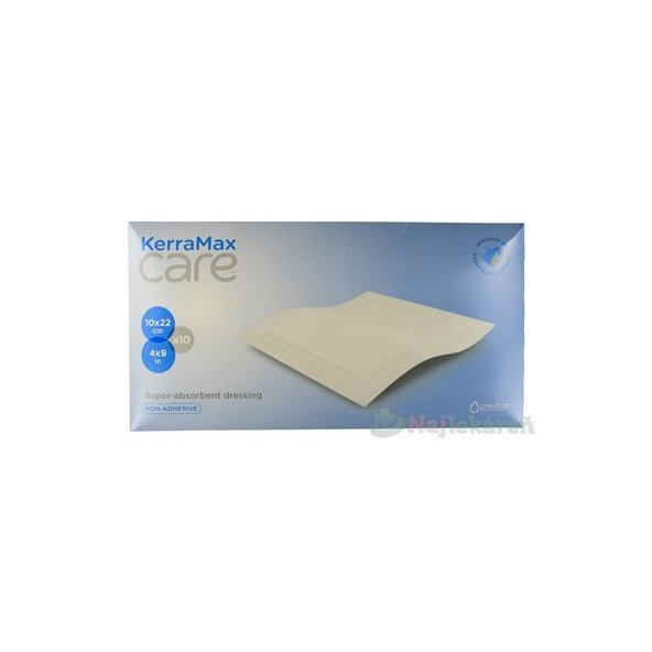 KerraMax Care krytie na rany, superabsorpčné, neadhezívne, 10x22cm, 10 ks