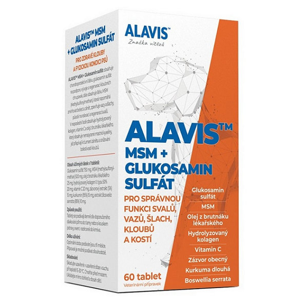 ALAVIS MSM+GLUKOZAMÍN SULFÁT kĺbová výživa pre psy 60tbl
