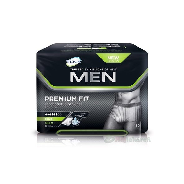 TENA Men Protective Underwear Level 4 M pánske naťahovacie inkontinenčné nohavičky 12ks