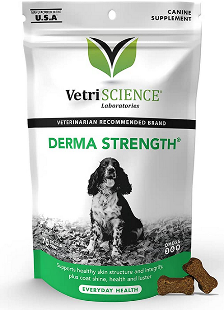 E-shop Vetri Science Derma-Strength žuvacie tablety pre zdravú srsť a kožu psov 70tbl