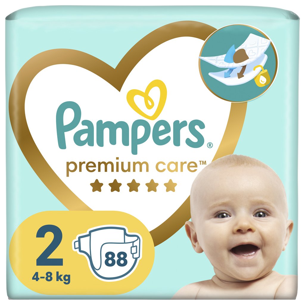 E-shop PAMPERS Plienky jednorázové Premium Care veľ. 2 (88 ks) 4-8 kg