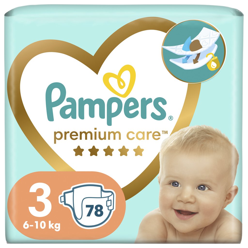 E-shop PAMPERS Plienky jednorázové Premium Care veľ. 3 (78 ks) 6-10 kg