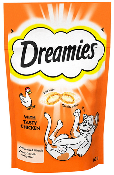 E-shop Maškrta DREAMIES pre mačky s kuracím mäsom 6x60g