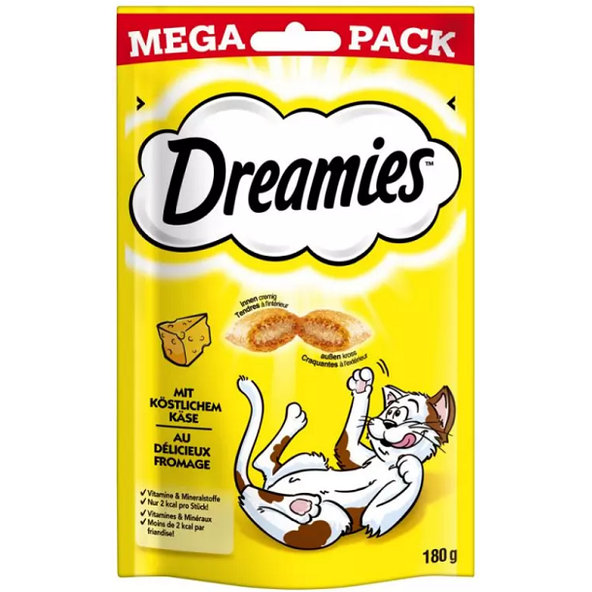 Maškrta DREAMIES MEGA pack pre mačky, syrové 4x180g