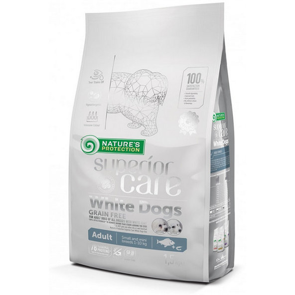 Natures Protection Superior care white dog GF adult Herring granule pre malé psy 1,5kg
