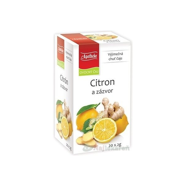 APOTHEKE PREMIER SELECTION ČAJ CITRÓN A ZÁZVOR, 20x2 g