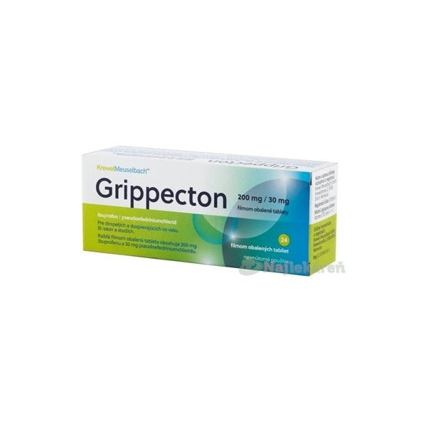 Grippecton 200 mg/30 mg filmom obalené tablety na chrípku a nachladnutie 24 tbl
