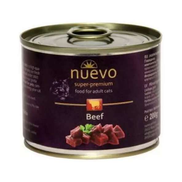 NUEVO cat Adult Beef konzervy pre mačky 6x200g