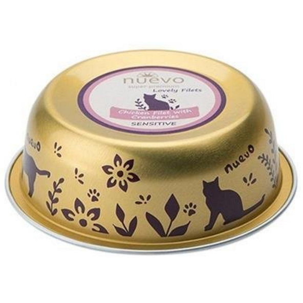 NUEVO cat Sensitive Chicken FILET with Cranberries vaničky pre mačky 12x85g