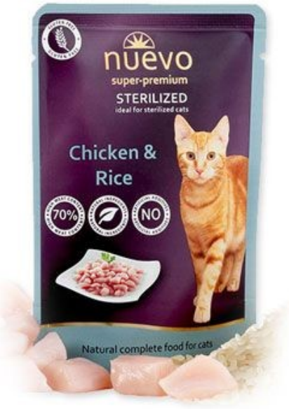 E-shop NUEVO cat Sterilized Chicken with Rice kapsičky pre mačky 16x85g