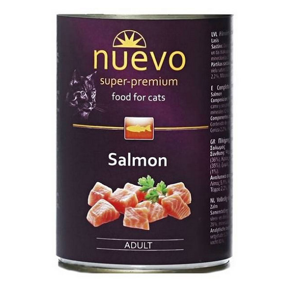 NUEVO cat Adult Salmon konzervy pre dospelé mačky 6x400g