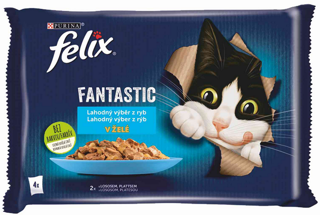 E-shop FELIX Fantastic cat Multipack výber z rýb želé kapsička 4x85g