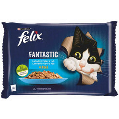 FELIX Fantastic cat Multipack výber z rýb želé kapsička 4x85g