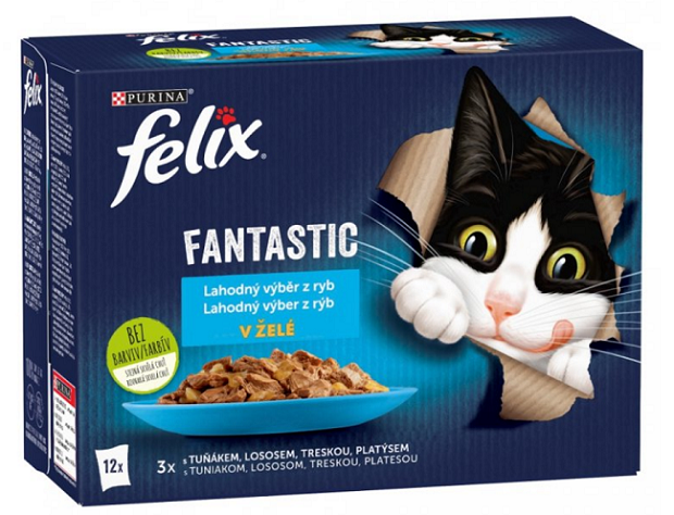E-shop FELIX Fantastic cat Multipack výber z rýb v želé kapsičky pre mačky 12x85g