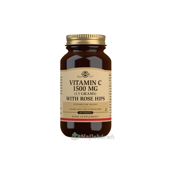 Solgar Vitamin C 1500 mg so šípkami 180 tbl