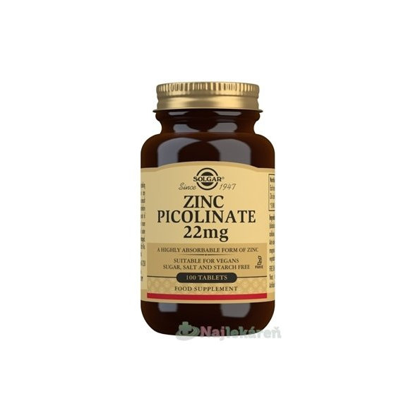 Solgar Pikolinát zinku 22 mg 100 ks
