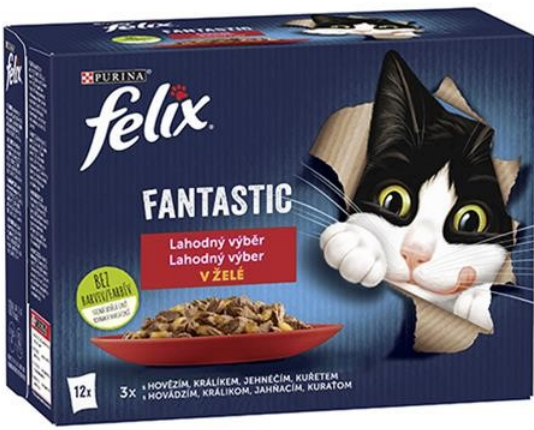 E-shop FELIX Fantastic cat Multipack mäsový výber v želé kapsičky pre mačky 12x85g